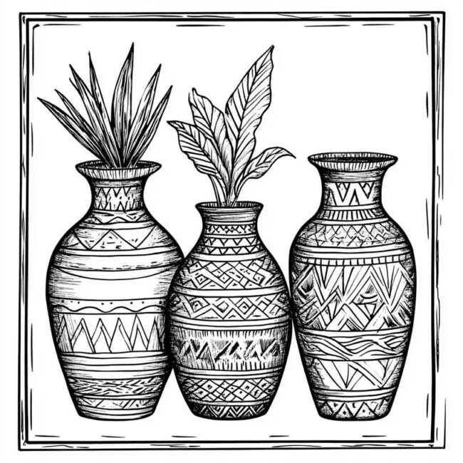 vaso indigena para colorir 22