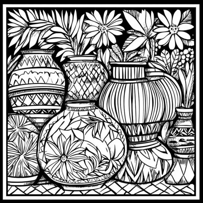 vaso indigena para colorir 1