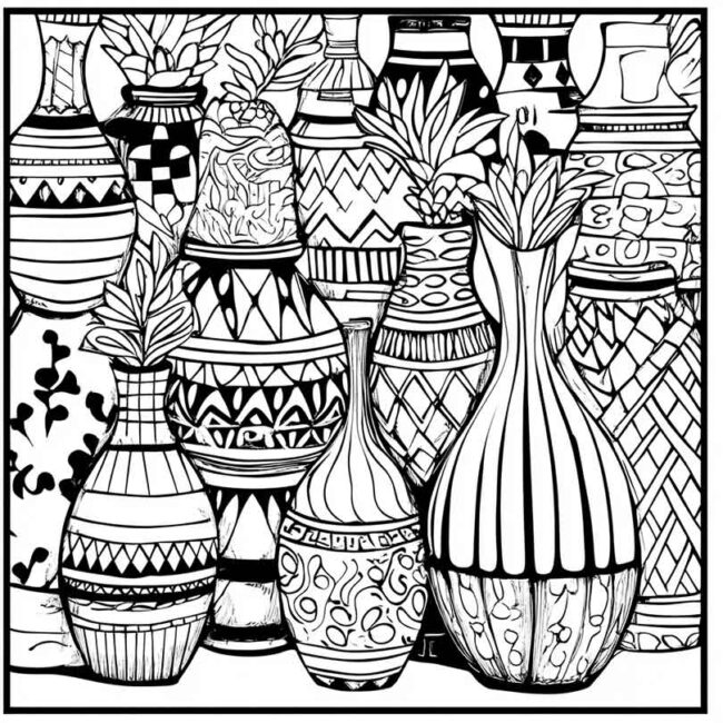 vaso indigena para colorir 17