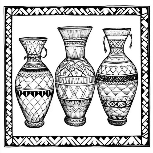 vaso indigena para colorir 23
