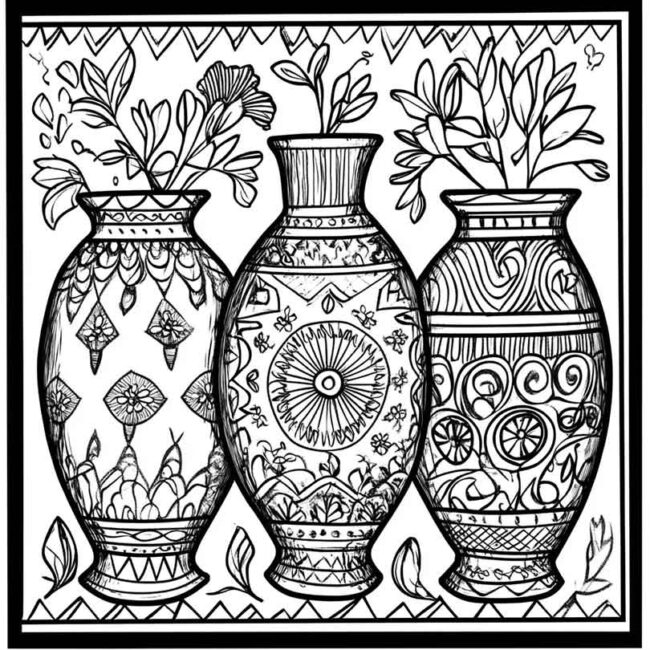 vaso indigena para colorir 11
