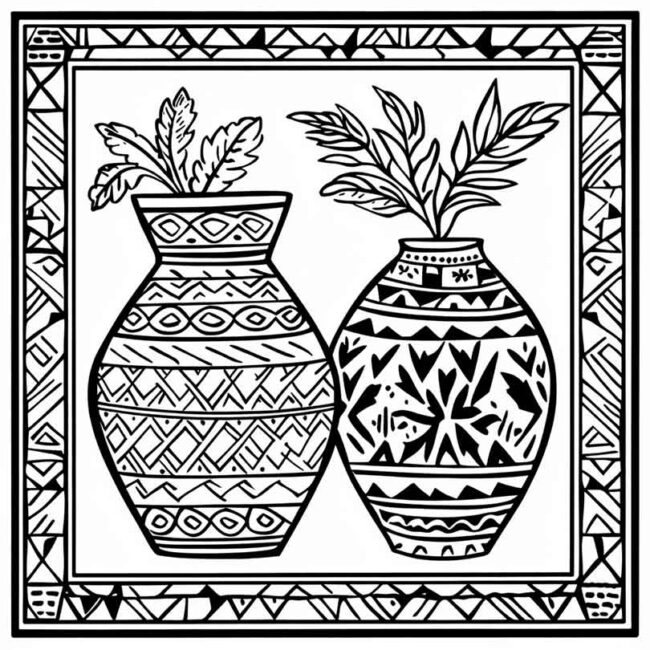 vaso indigena para colorir 24