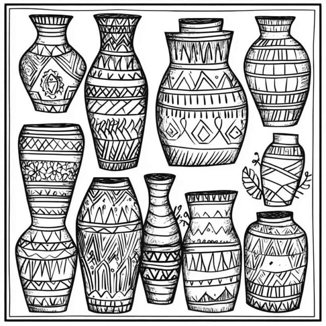 vaso indigena para colorir 10