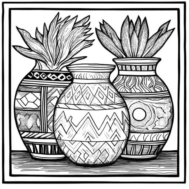 vaso indigena para colorir 15