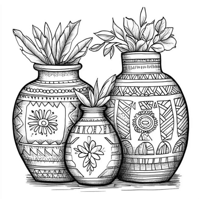 vaso indigena para colorir 16
