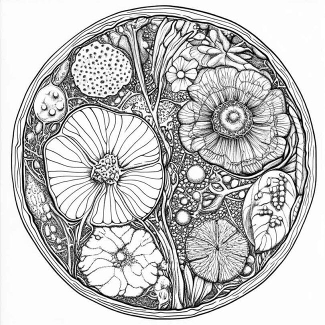 celula vegetal para colorir 3