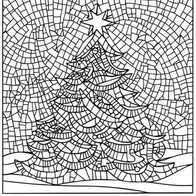 mosaico de natal para colorir 8