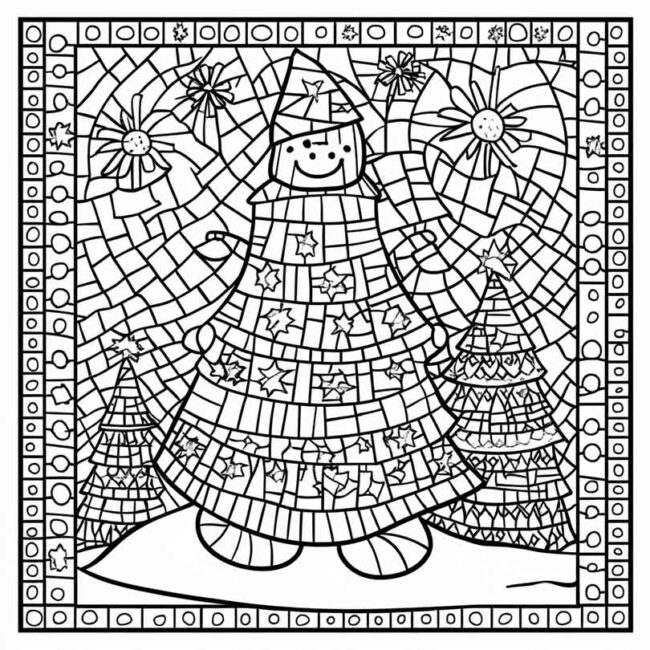 mosaico de natal para colorir 9