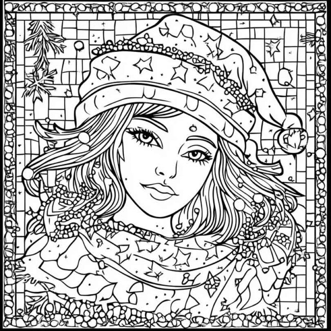 mosaico de natal para colorir 5