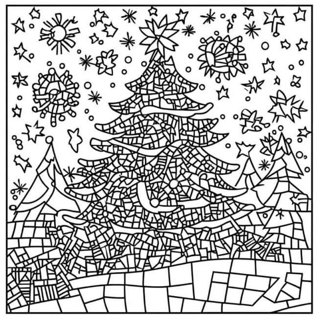 mosaico de natal para colorir 26