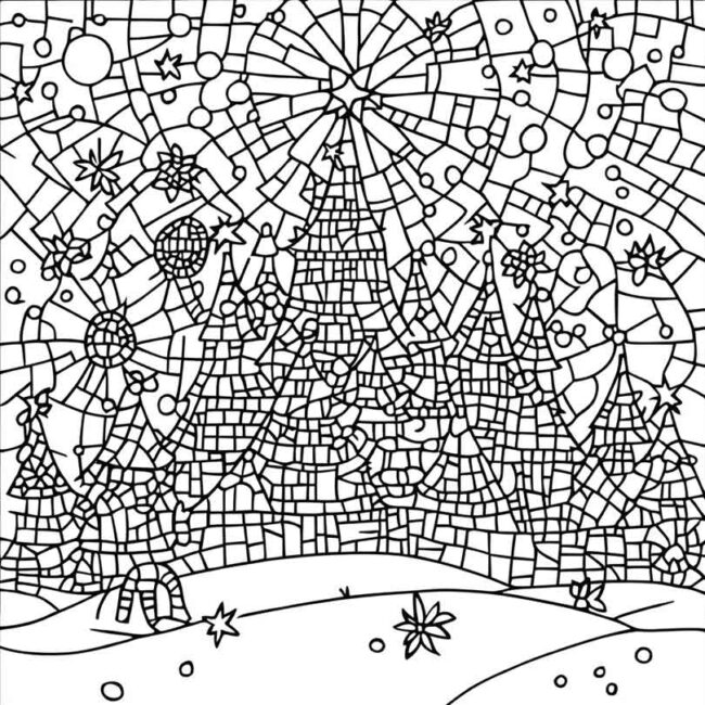 mosaico de natal para colorir 14