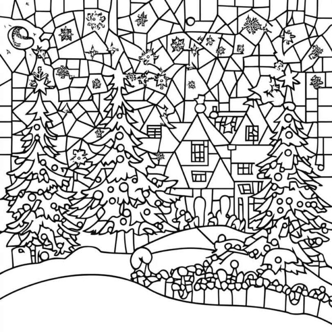 mosaico de natal para colorir 21