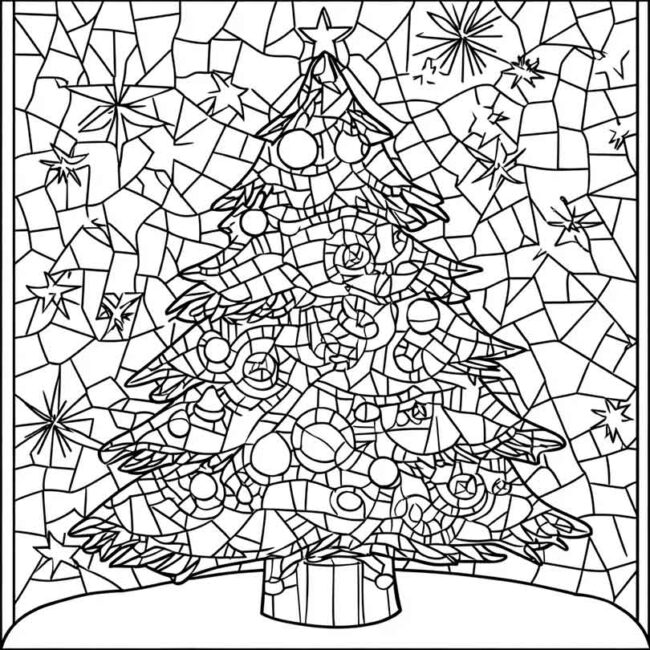 mosaico de natal para colorir 24