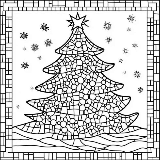 mosaico de natal para colorir 46