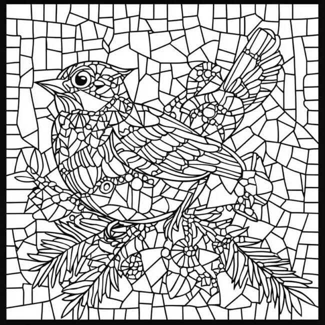 mosaico de natal para colorir 15