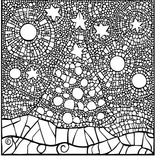 mosaico de natal para colorir 11