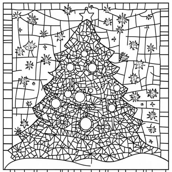 mosaico de natal para colorir 18