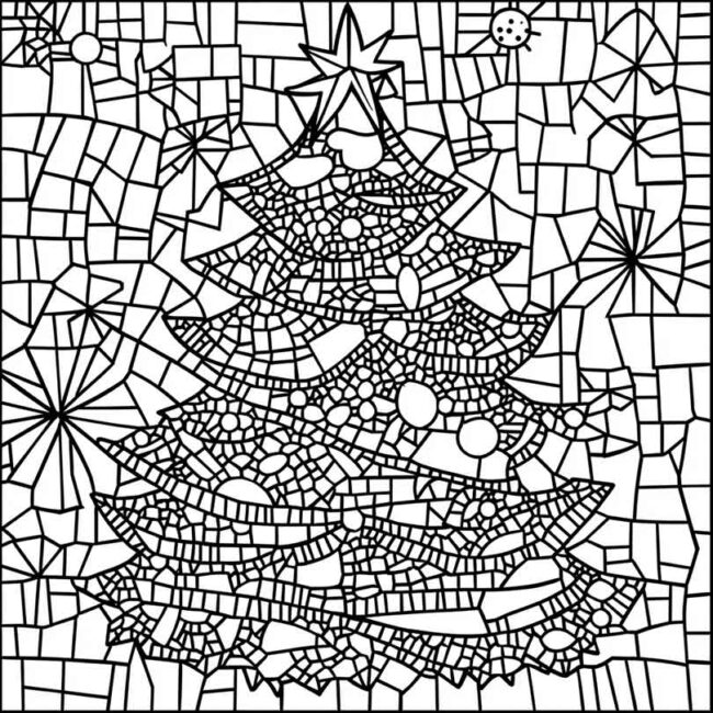 mosaico de natal para colorir 19