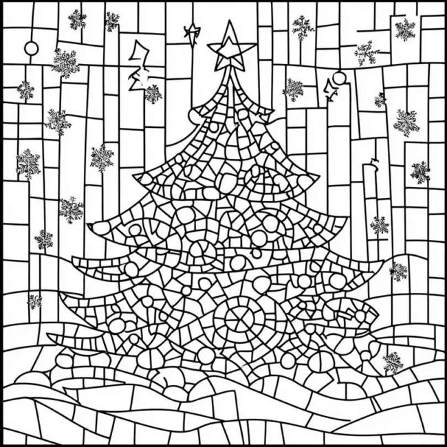 mosaico de natal para colorir 29
