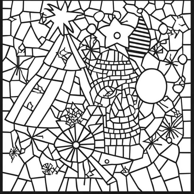 mosaico de natal para colorir 39