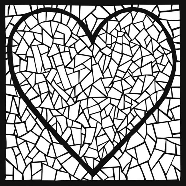 mosaico de coracao para colorir 8 mosaico de coracao para colorir 8