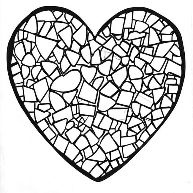 mosaico de coracao para colorir 6 mosaico de coracao para colorir 6