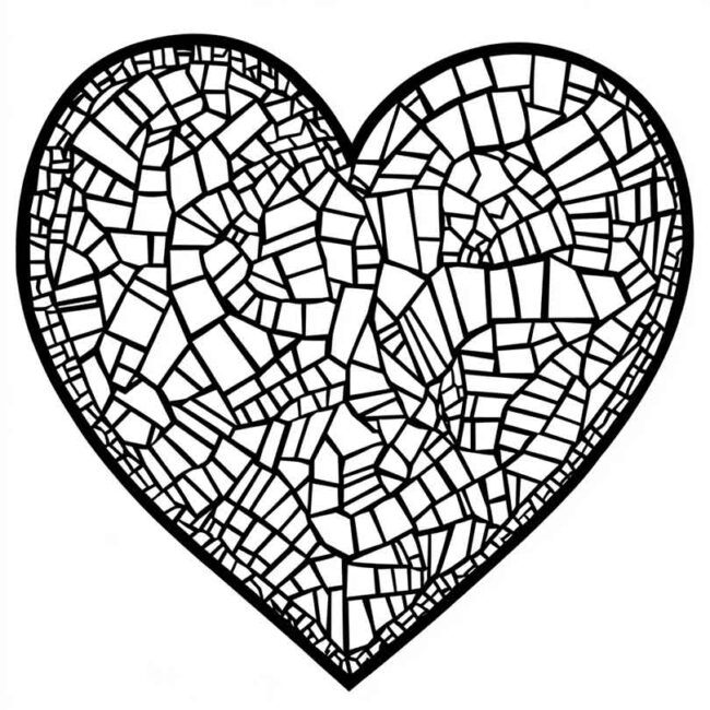 mosaico de coracao para colorir 47 mosaico de coracao para colorir 47