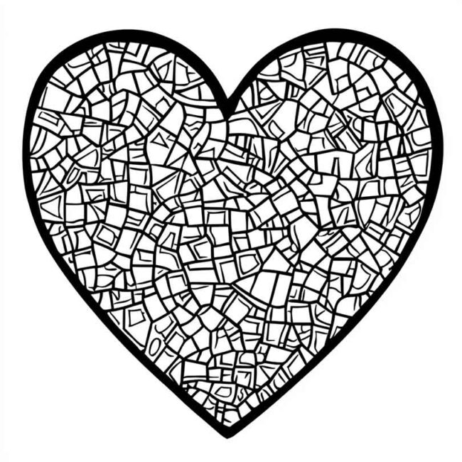 mosaico de coracao para colorir 11 mosaico de coracao para colorir 11