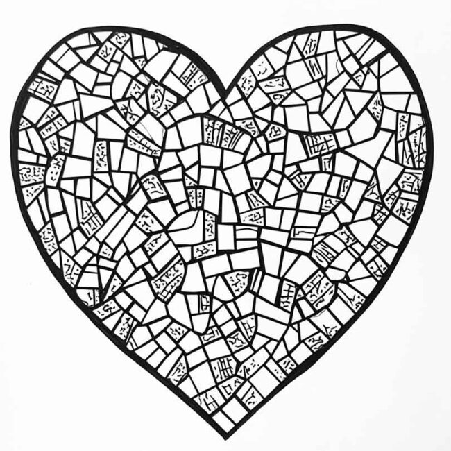 mosaico de coracao para colorir 2 mosaico de coracao para colorir 2