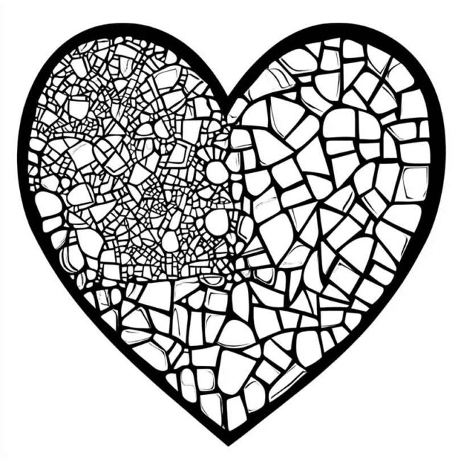 mosaico de coracao para colorir 20 mosaico de coracao para colorir 20