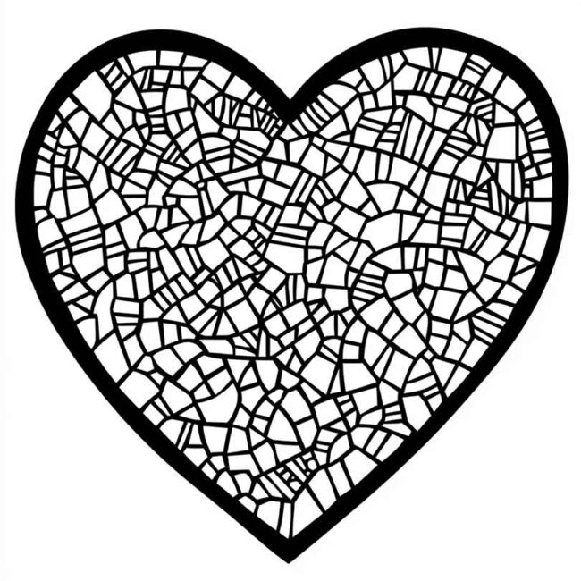 mosaico de coracao para colorir 23 mosaico de coracao para colorir 23