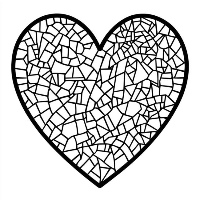 mosaico de coracao para colorir 36 mosaico de coracao para colorir 36