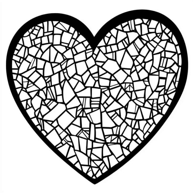 mosaico de coracao para colorir 27 mosaico de coracao para colorir 27