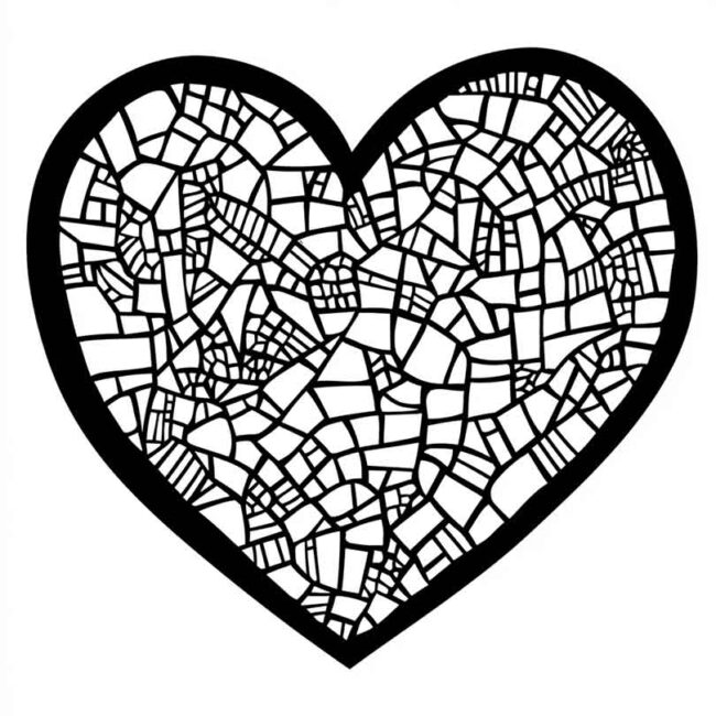 mosaico de coracao para colorir 30 mosaico de coracao para colorir 30