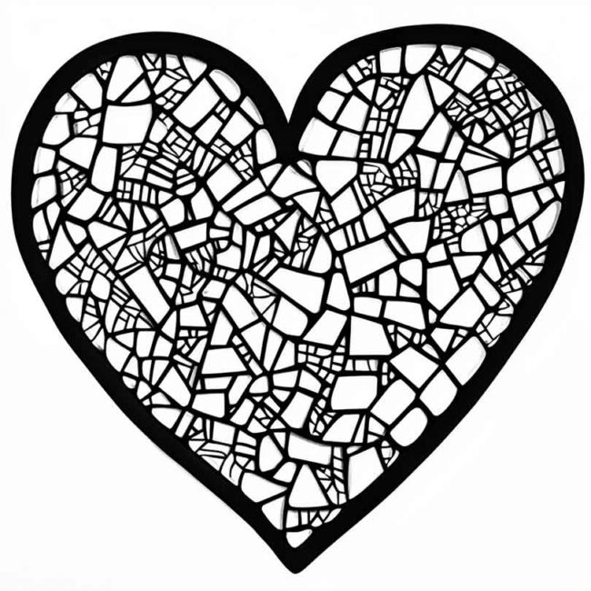 mosaico de coracao para colorir 4 mosaico de coracao para colorir 4