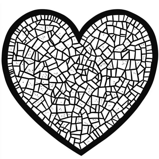 mosaico de coracao para colorir 13 mosaico de coracao para colorir 13