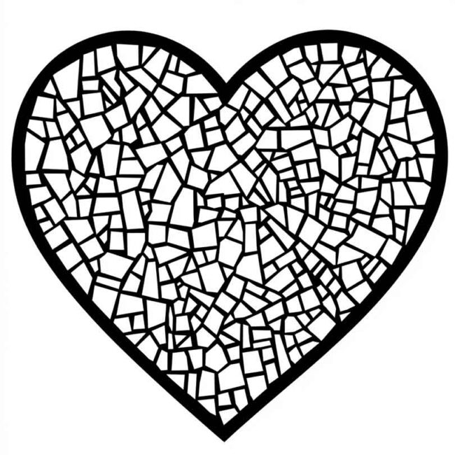mosaico de coracao para colorir 35 mosaico de coracao para colorir 35