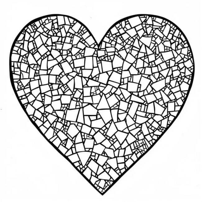 mosaico de coracao para colorir 7 mosaico de coracao para colorir 7