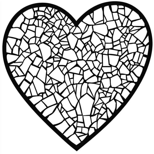 mosaico de coracao para colorir 14 mosaico de coracao para colorir 14