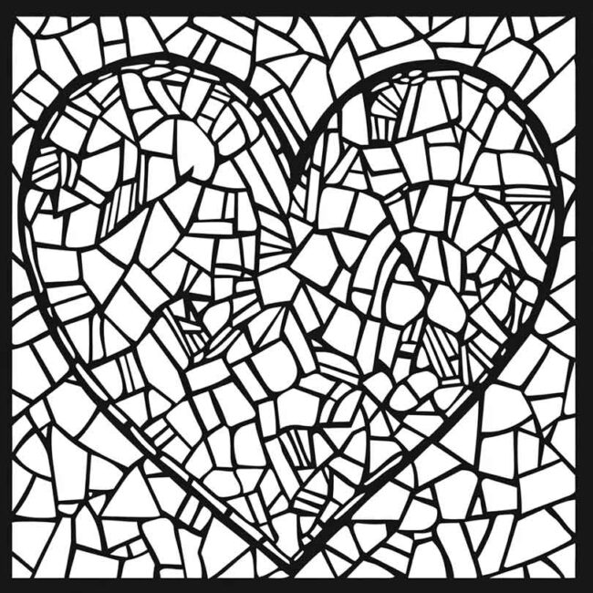 mosaico de coracao para colorir 1 mosaico de coracao para colorir 1