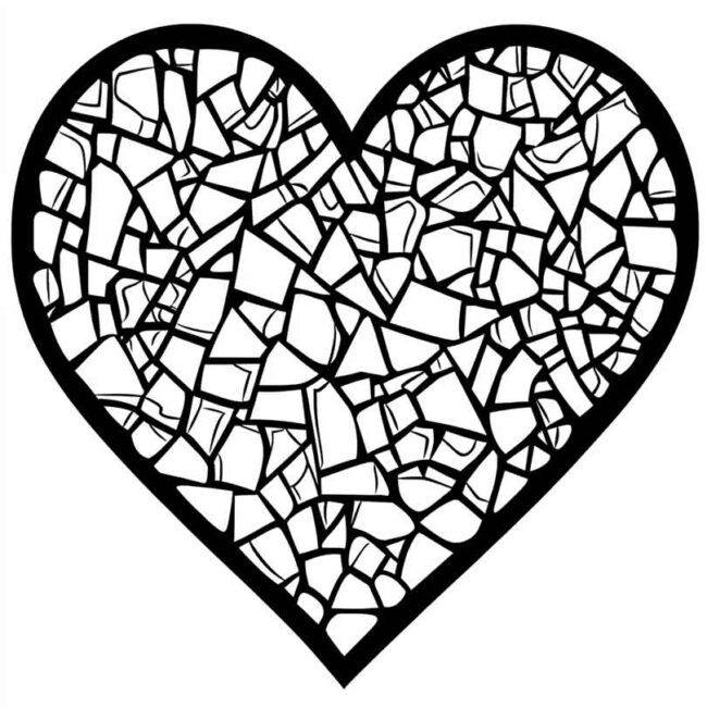 mosaico de coracao para colorir 22 mosaico de coracao para colorir 22