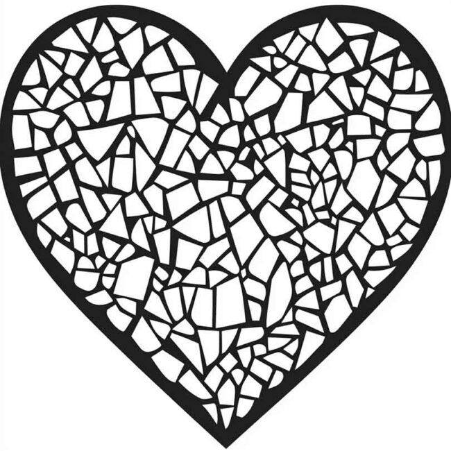 mosaico de coracao para colorir 17 mosaico de coracao para colorir 17