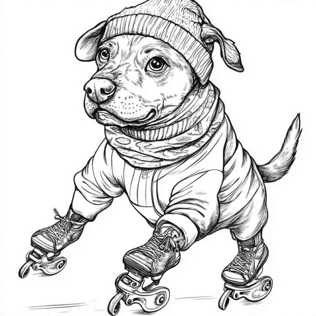 cachorro de patins para colorir 9