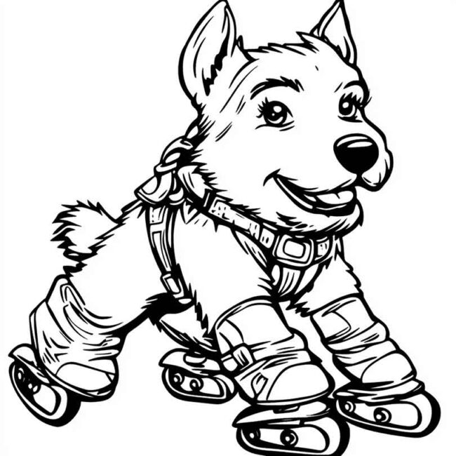 cachorro de patins para colorir 43
