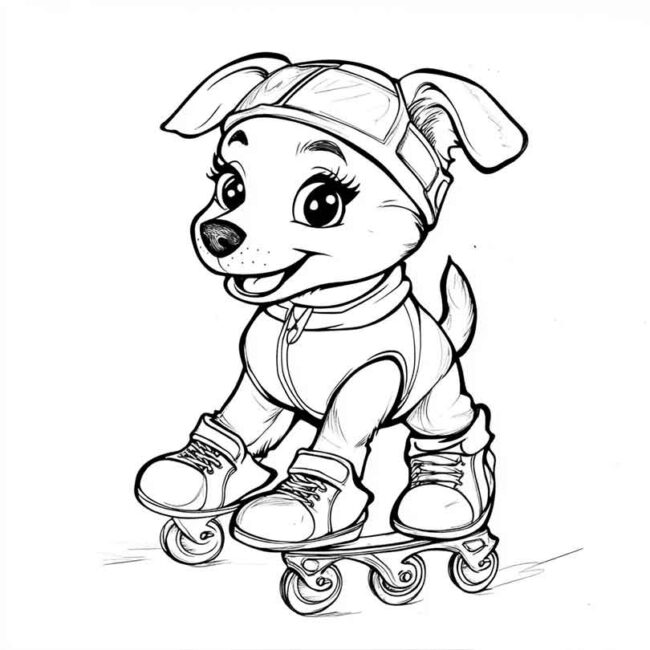 cachorro de patins para colorir 41