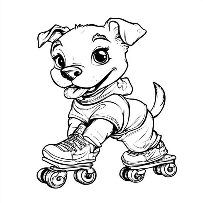 cachorro de patins para colorir 42