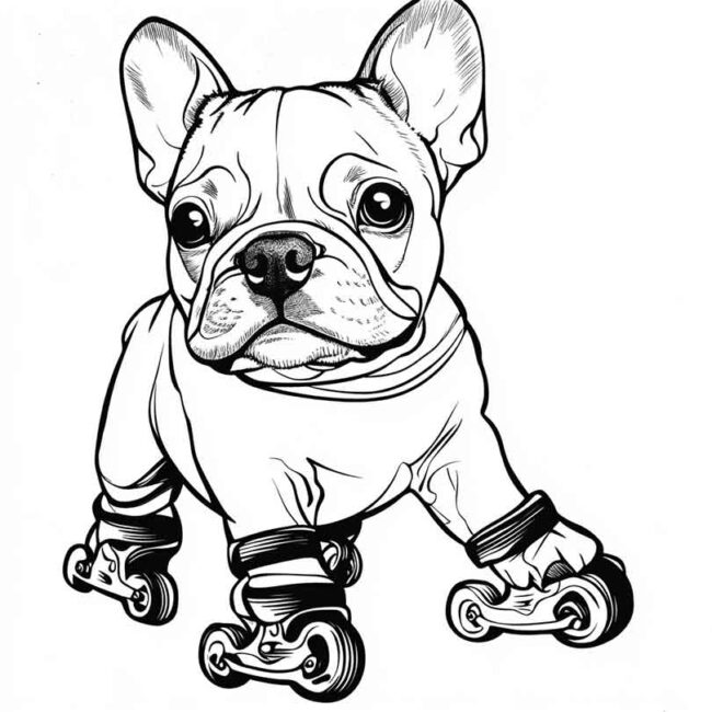 cachorro de patins para colorir 30