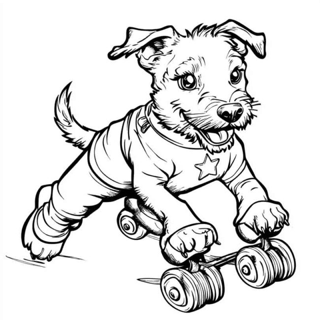 cachorro de patins para colorir 38