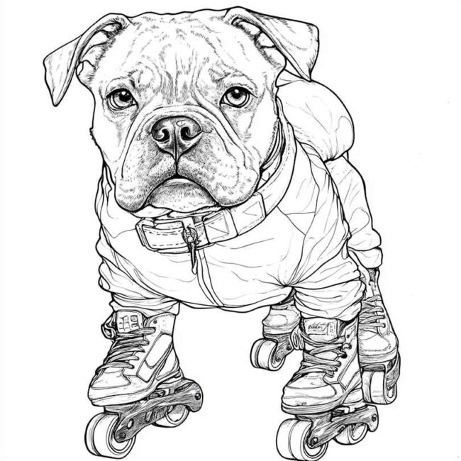 cachorro de patins para colorir 14