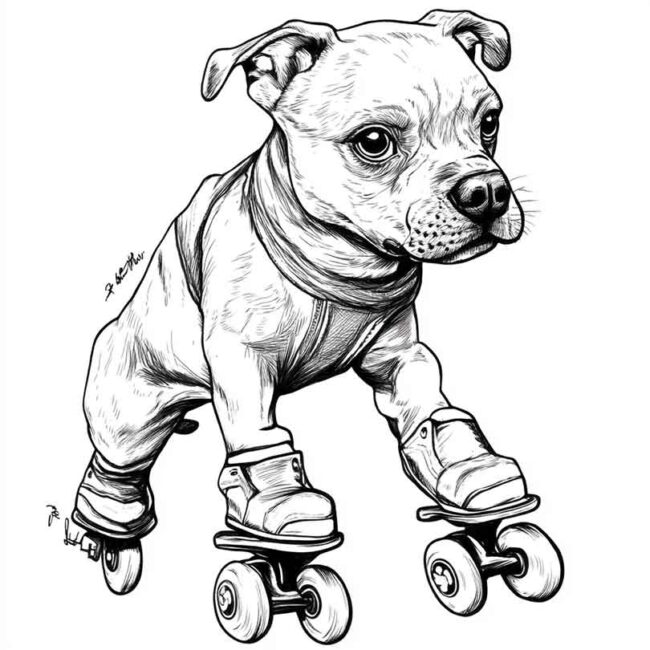 cachorro de patins para colorir 23